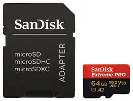 SanDisk Extreme Pro 64GB Micro SD Memory Card with Adapter – Drone